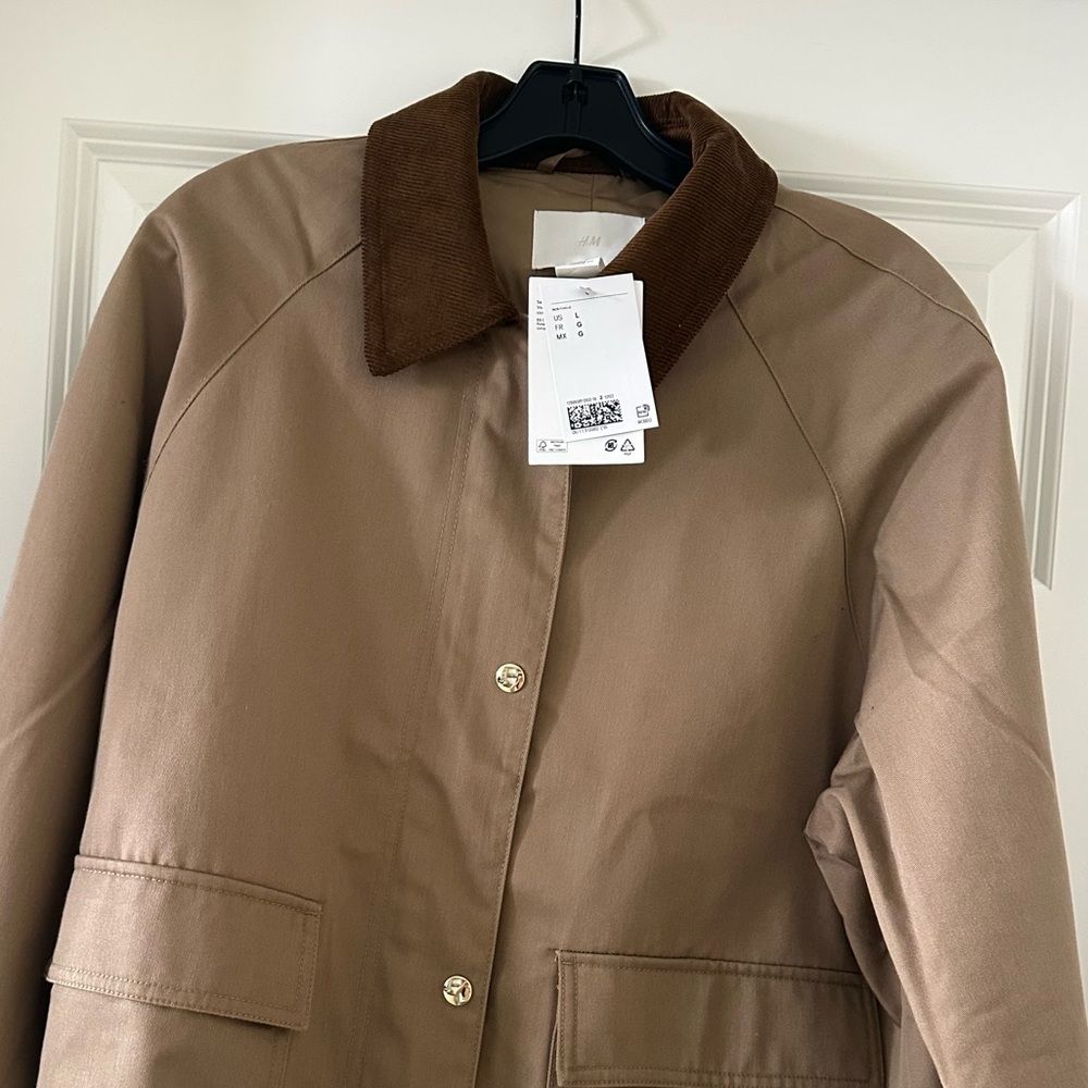 H&M Tan Utility Jacket with Brown Collar - Picture 2 of 3